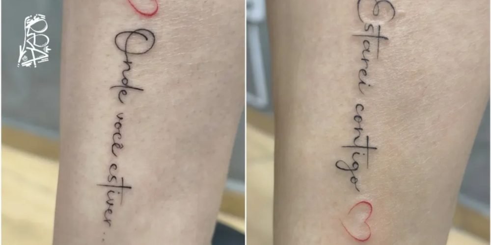 TATTOO ESCRITA FRASE DELICADA - TATUADOR RENAN REA