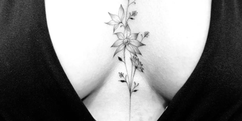 TATTOO FINE LINE FLOR - TATUADOR RENAN REA